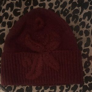 Zara Deep Red Knit Beanie